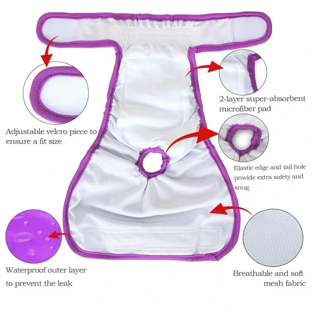 New 4 pack of reusable Dog Diaper-Medium